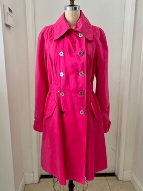 90s Fuchsia Hot Pink Rain Trench